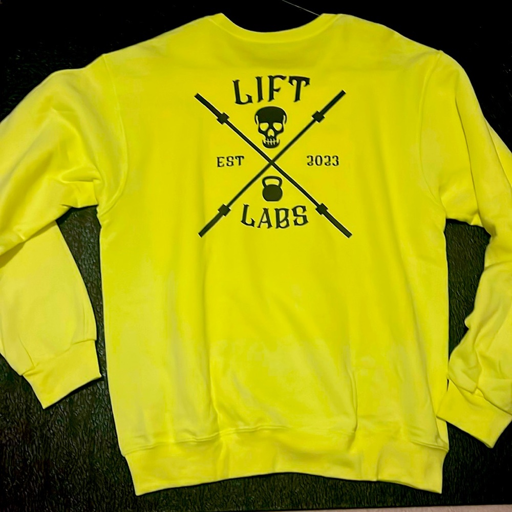 Lift Labs Highlighter Neon Safety Crew Neck Sweater